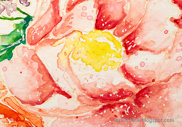 Layers of ink - Watercolored Flowers no-line coloring tutorial by Anna-Karin Evaldsson.