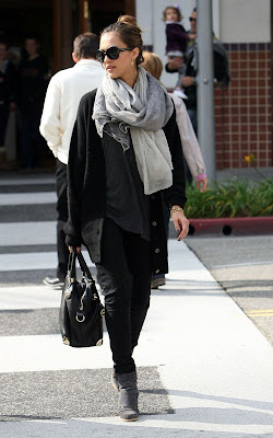 Jessica Alba, her husband Cash Warren and daughter Honor out for lunch at Jack N' Jill's in Beverly Hills