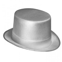 Silver Fancy Dress Top Hat