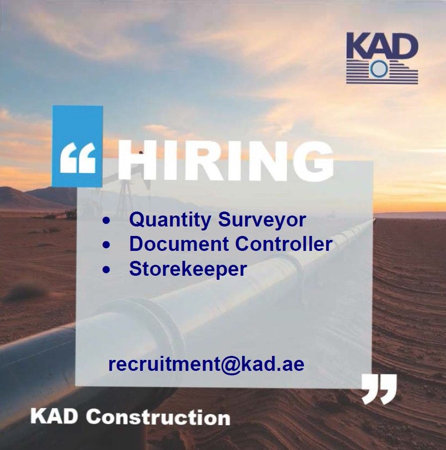 Multiple Job Openings at KAD Construction | Latest Jobs in Dubai 2025