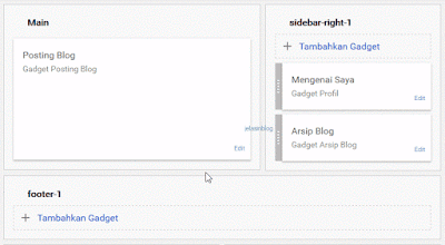 Tampilan tata letak template Blogger yang datar (flat)