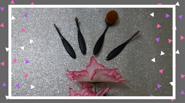  4 Pcs Toothbrush Shape Makeup Brushes Set - Black