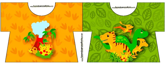 Dinosaurs Party T-shirt Invitation.