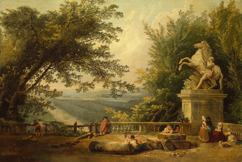Ruins on the Terrace in Marly Park by Hubert Robert - Landscape Paintings from Hermitage Museum