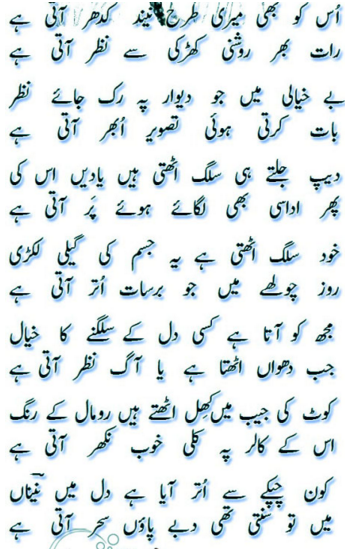 usko b meri tarha neend kidhar aati hai