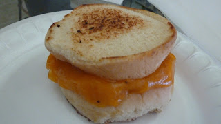 Grilled cheese on "inside out" buns.