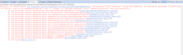 Jackson JSON Error - UnrecognizedPropertyException: Unrecognized field, not marked as ignorable [Solved]