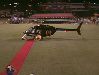 NWA Great American Bash 1986 (Charlotte, July 5th) - Ric Flair arrived in a helicopter for his match with Ricky Morton