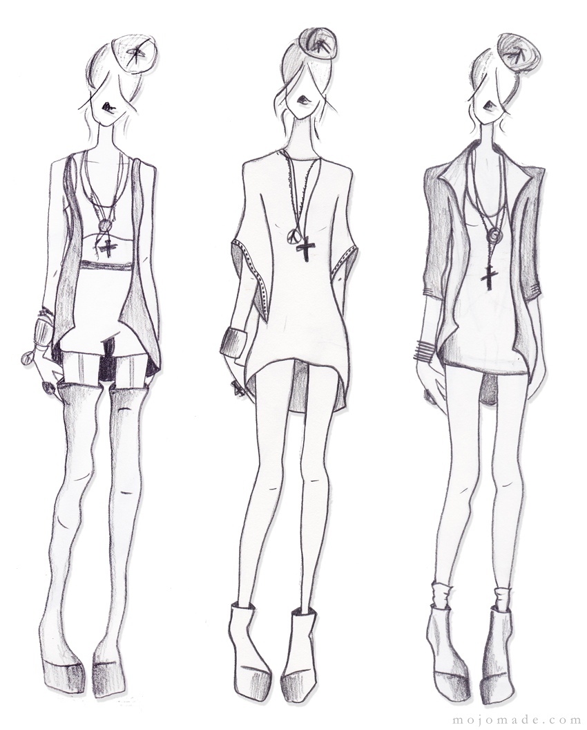 mojomade Fashion  Sketches My Personal Croquis