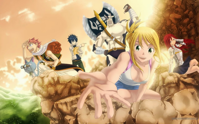 fairy tail natsu, erza, lucy, gray Wallpaper