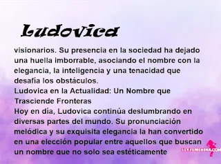 ▷ Significado del nombre Ludovica