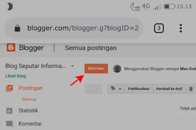 Cara membuat konten atau postingan di blogger