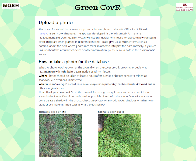 Screenshot of GreenCovR upload page
