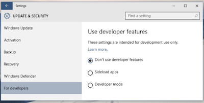 Windows 10 bisa SideLoad Universal Apps