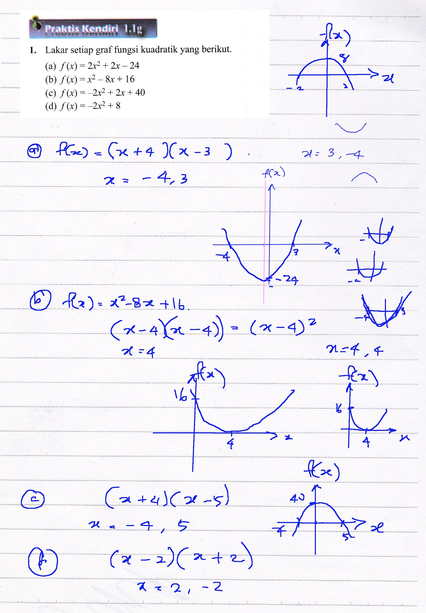 F4 Math Praktis Kendiri 1 1g Q1 Bab 1 Fungsi Dan Persamaan Kuadratik