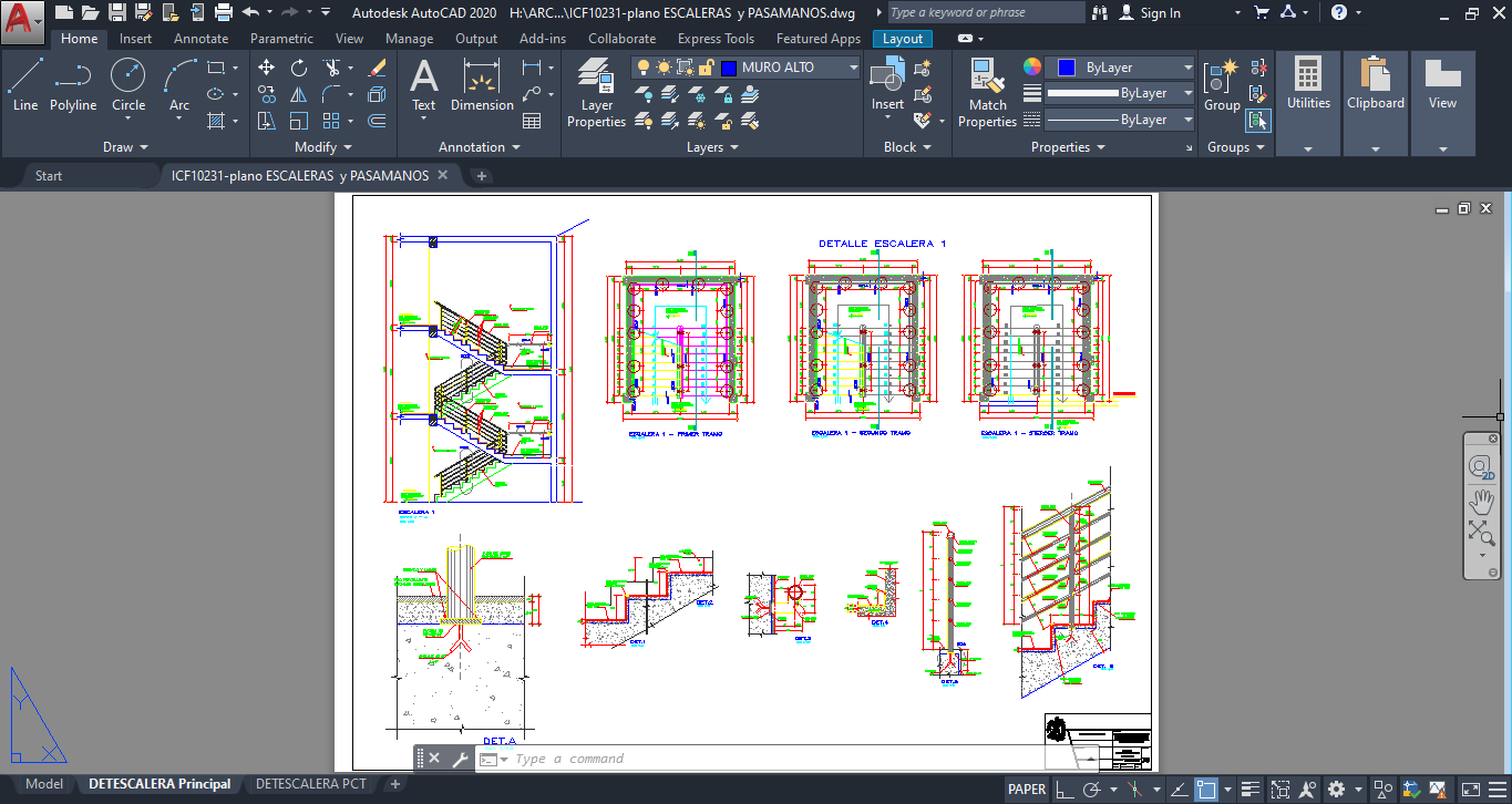 Plano de Escaleras y Pasamanos (DWG)