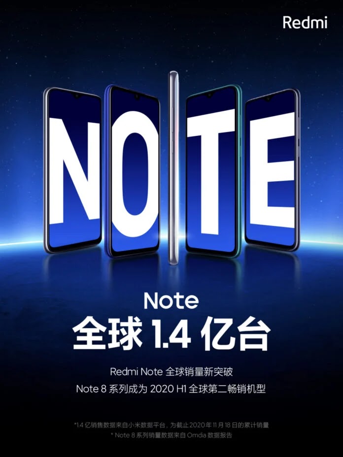 Penjualan global seri Redmi Note melebihi 140 juta unit