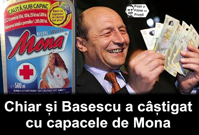 Traian Basescu recomanda spirtul Mona, bei si poti castiga