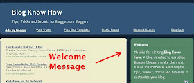 Add Welcome Message to Blogger