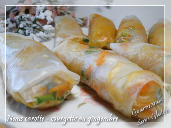 Nems carotte courgette au gingembre