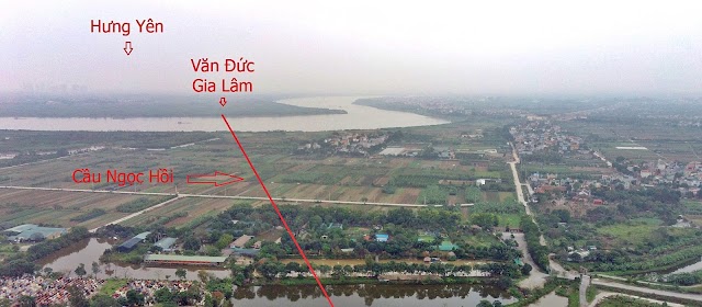 Cầu sẽ mở theo qui hoạch ở Hà Nội: Toàn cảnh vị trí làm cầu Ngọc Hồi nối Hà Nội với Hưng Yên
