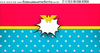 Blondie Wonder Woman Free Printable Invitations and Candy Bar Labels. 