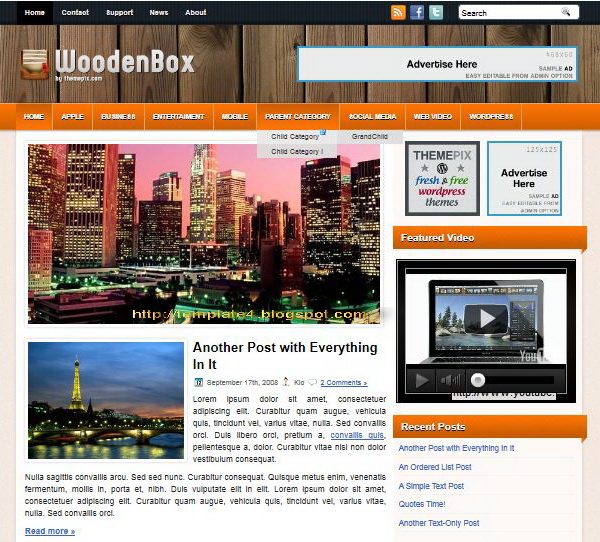 WoodenBox WordPress Theme