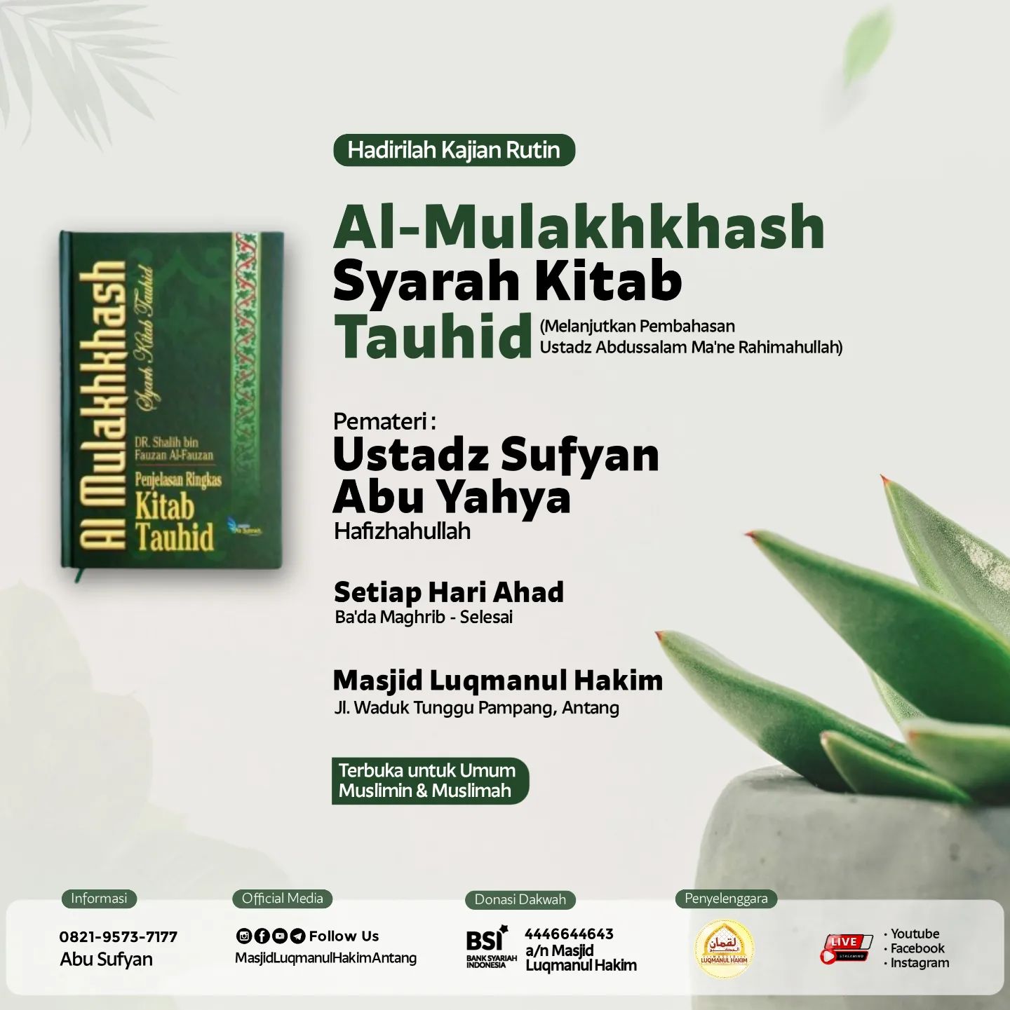 Taklim Rutin Kitab Al - Mulakhkhash Syarah Kitab Tauhid Makassar
