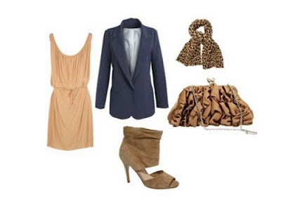 outfit, boyfriend blazer, nude dress