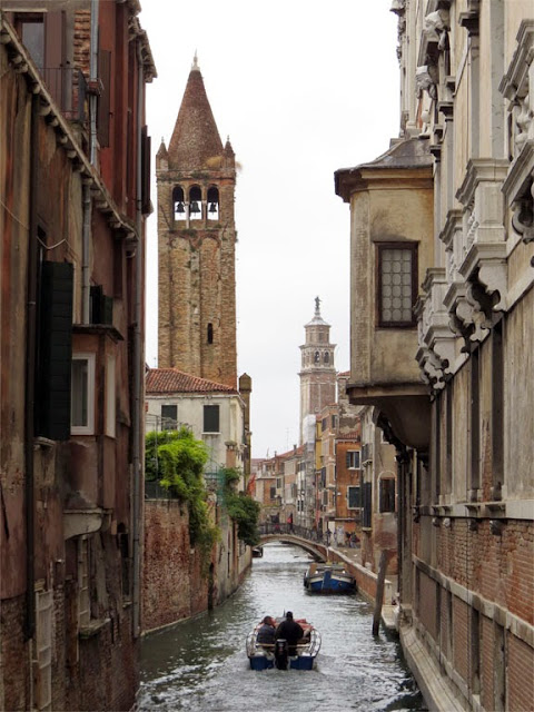 Rio di San Barnaba seen from the private bridge of Ca' Rezzonico, Dorsoduro, Venice