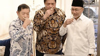 Airlangga, Suharso, dan Zulhas  Sambil Bersulang Minuman Bikin Kesepakatan Buang Politik Identitas