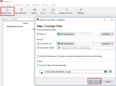 File encryption using kleopatra/PGP tool