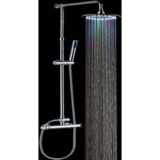  Round LED Shower Set with Handheld Shower & Shower Faucet