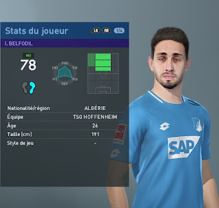 PES 2019 Faces Ishak Belfodil by TiiToo Facemaker