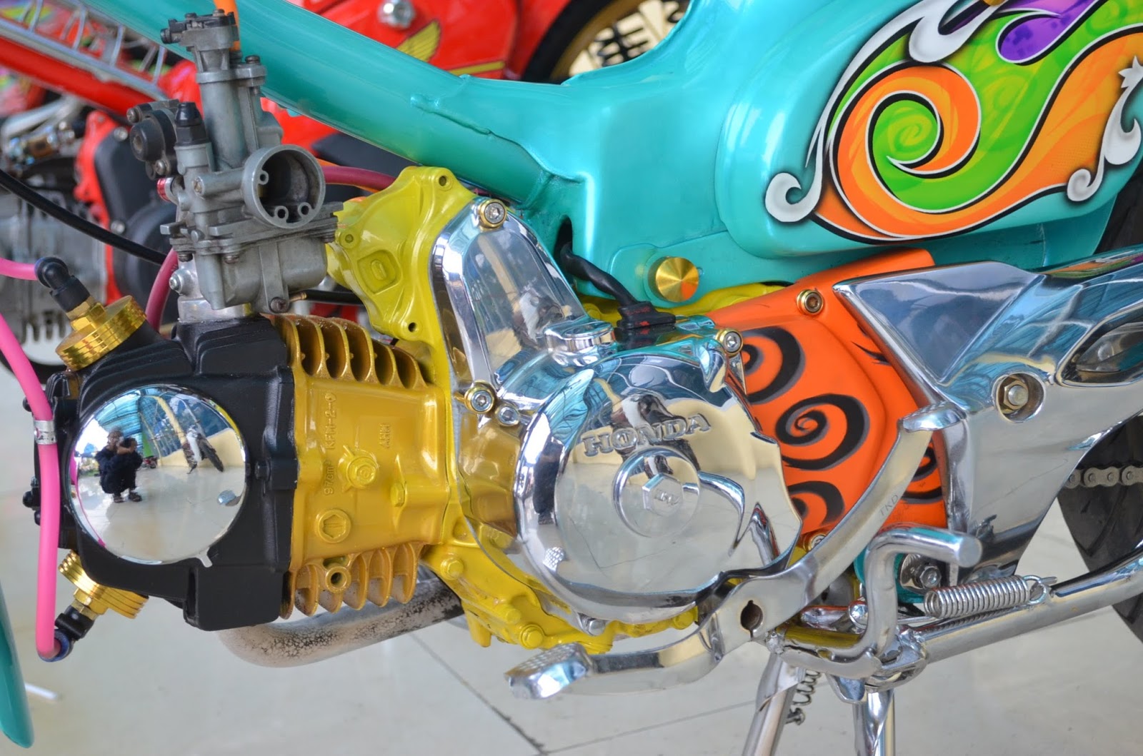 Modifikasi Honda C70 Full Air Brush Setelan Touring 2017 