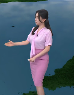 20250617 강아랑 기상캐스터 퍼플룩 블라우스 미니스커트