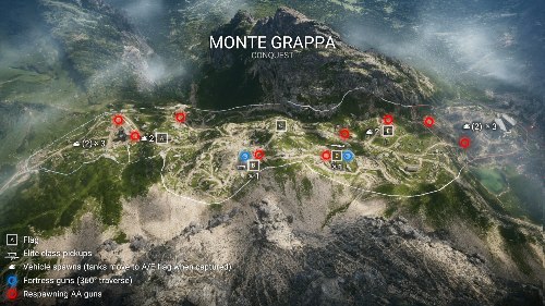 Monte Grappa Battlefield 1 Flak Locations