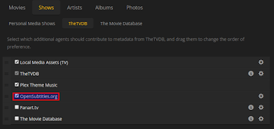 Plex subtitle settings