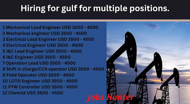 Hiring for gulf for multiple positions.