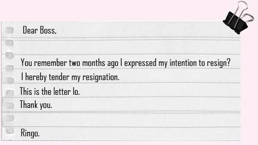 funny letters. Funny Resignation letters