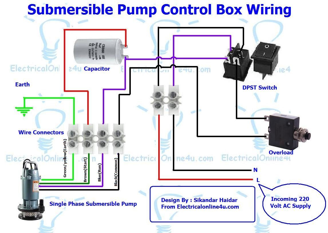 Single Phase 3 Wire Submersible Pump Wiring Diagram