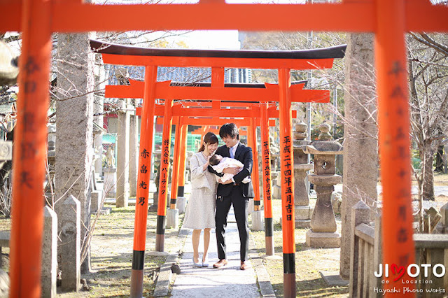 土佐稲荷神社でのお宮参り出張撮影