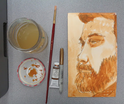 portrait of ryan statz, by verna vogel - marker and watercolour on matboard