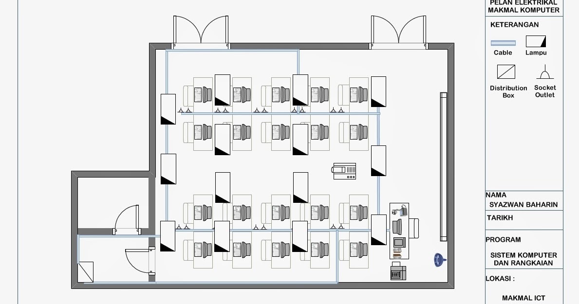 Budak Sistem Komputer: Contoh Pelan Makmal Komputer