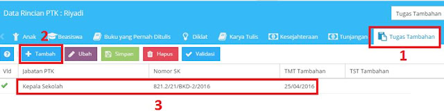 gambar Cara Mengisi tugas tambahan Kepala Sekolah Pada Dapodik 2016