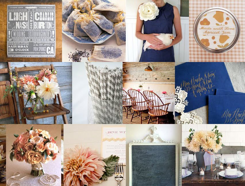 navy and peach nautical weddings