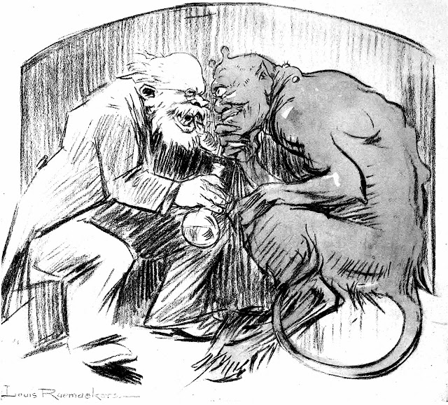 a Louis Raemaekers political cartoon, a man scheming with a devil