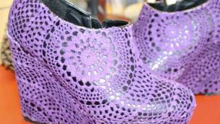 DIY Doily Wedge Shoes