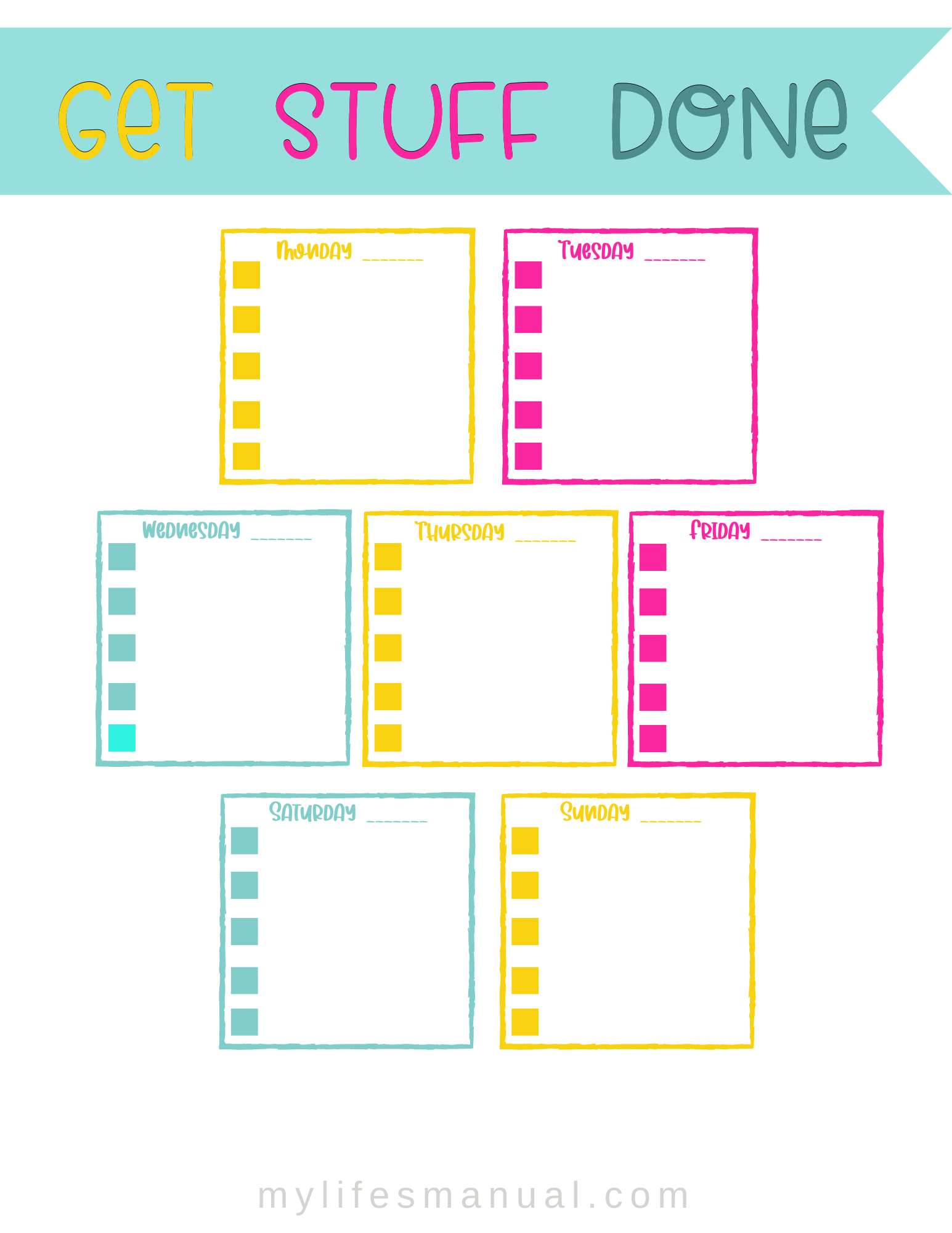 To-do list printables. Get stuff done planner