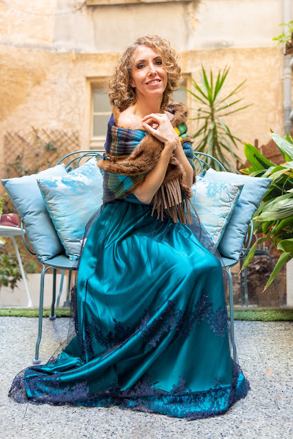 Sandrine Godin couture robe émeraude